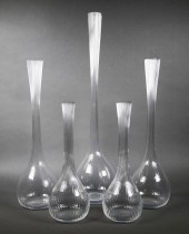 (5) DAUM ART GLASS LONG NECK V