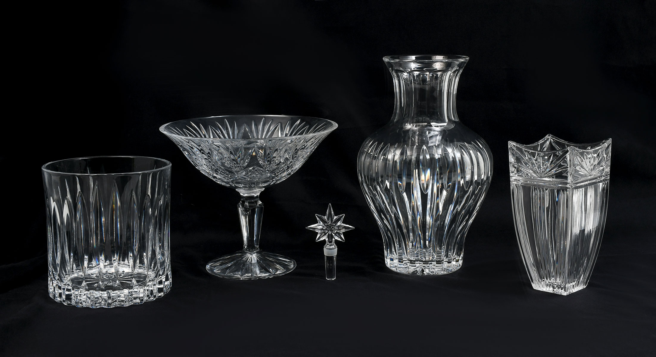 5 DECORATIVE WATERFORD CRYSTAL