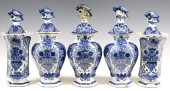 (5) DELFT BLUE &AMP; WHITE TIN