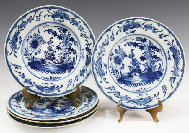 (5) DELFT BLUE & WHITE FAIENCE