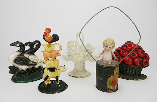 5 DOORSTOPS5 Doorstops- 4 cast iron
