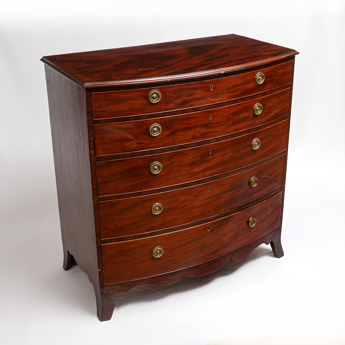 5 DRAWER HEPPLEWHITE CHEST: