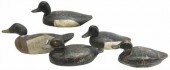 (5)  DUCK DECOYS, HAND CARVED,