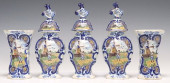 (5) DUTCH DELFT POLYCHROME GAR