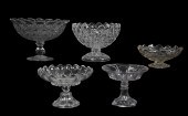 (5) EAPG Flint Glass Compotes