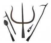 (5) EARLY IRON WHALING TOOLS A