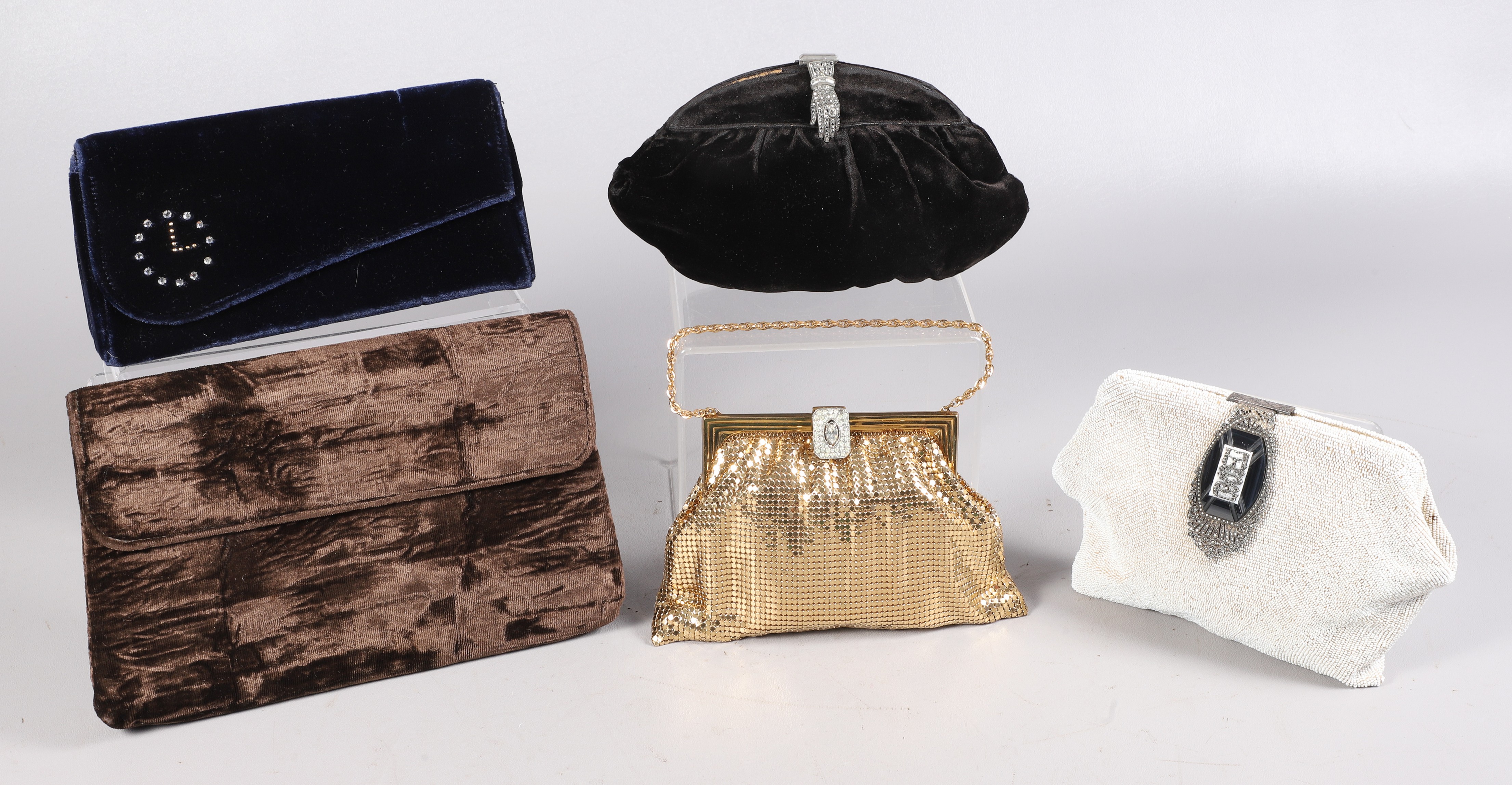 (5) Early to mid 20th c purses to