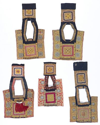 5 EMBROIDERED DRESS YOKES, MIAO