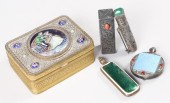 (5) Enameled dresser box and s