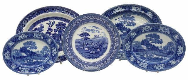 (5) ENGLISH BLUE & WHITE