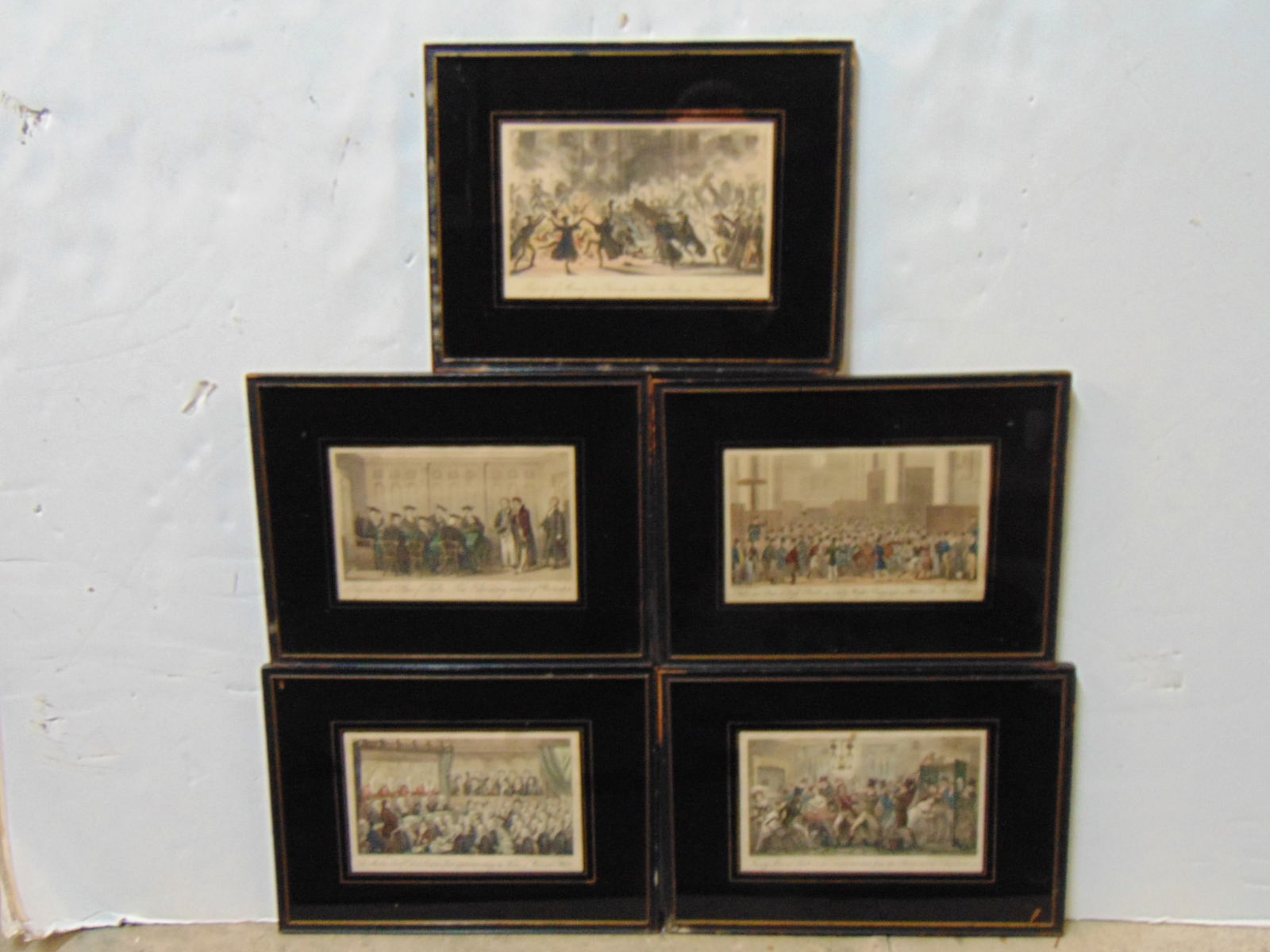 5 ENGLISH ENGRAVINGS, 1824, BY