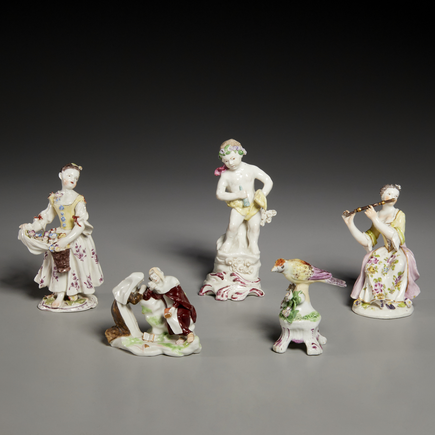 (5) ENGLISH PORCELAIN FIGURES, INCL