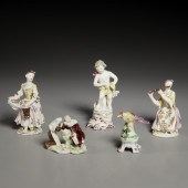 (5) ENGLISH PORCELAIN FIGURES,