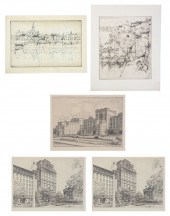 5 ERNEST D. ROTH ETCHINGS: 1)