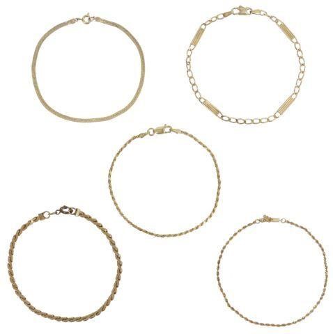 (5) ESTATE 9KT & 14KT YELLOW GOLD