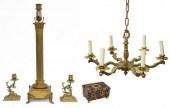 5) EUDALITE BOX, CANDLESTICKS,