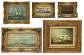 (5) FRAMED MARINE ART PAINTING