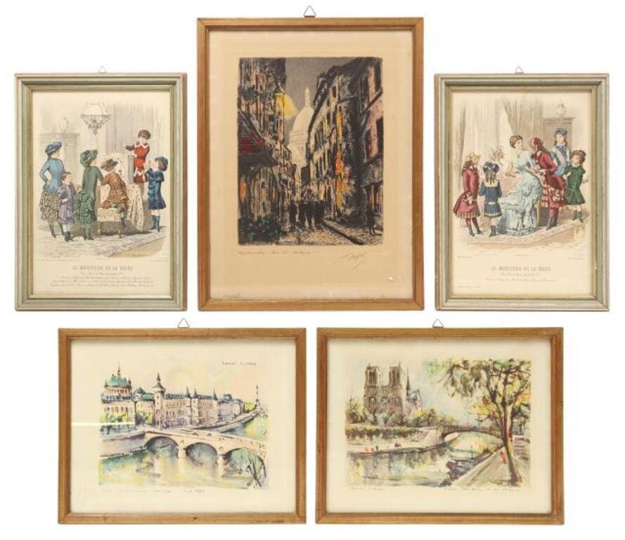 (5) FRAMED PRINTS PARISIAN STREET