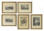 (5) FRAMED SPANISH MILITARY PR