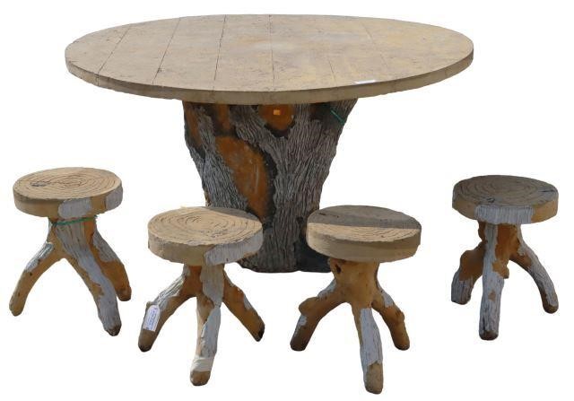 (5) FRENCH CAST STONE FAUX BOIS