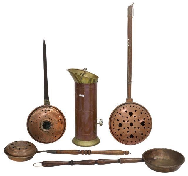 (5) FRENCH COPPER, BRASS & IRON
