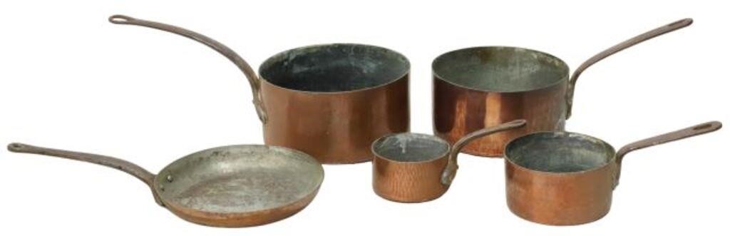 (5) FRENCH COPPER KITCHENWARE