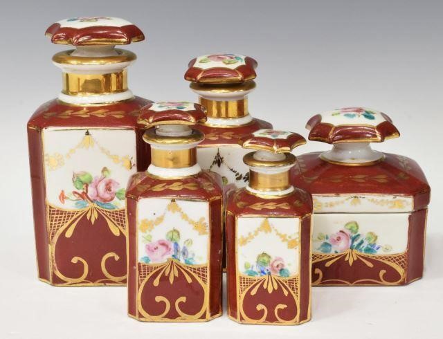 (5) FRENCH HAND-PAINTED PORCELAIN