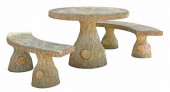 (5) FRENCH PAINTED CAST CONCRE