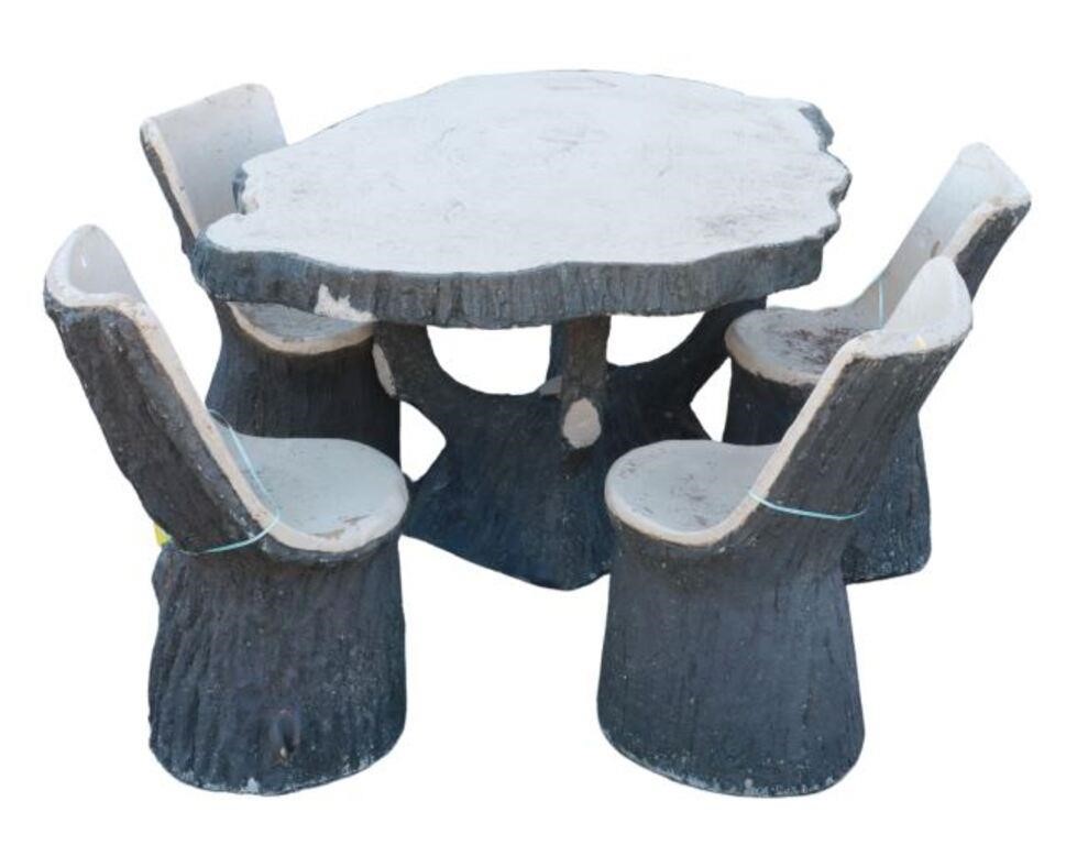 (5) FRENCH PAINTED FAUX BOIS