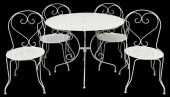 (5) FRENCH PAINTED IRON PATIO