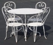 (5) FRENCH WHITE PAINTED IRON