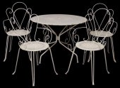 (5) FRENCH WHITE PAINTED IRON