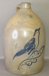 5 GALLON COBALT DECORATED STON
