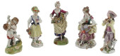 (5) GERMAN POLYCHROME-PAINTED