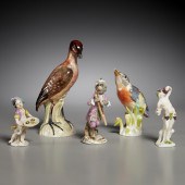 (5) GERMAN PORCELAIN FIGURES,