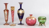 (5) Gilt and enamel decorated