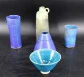 5 GLAZED MIDCENTURY PORCELAIN