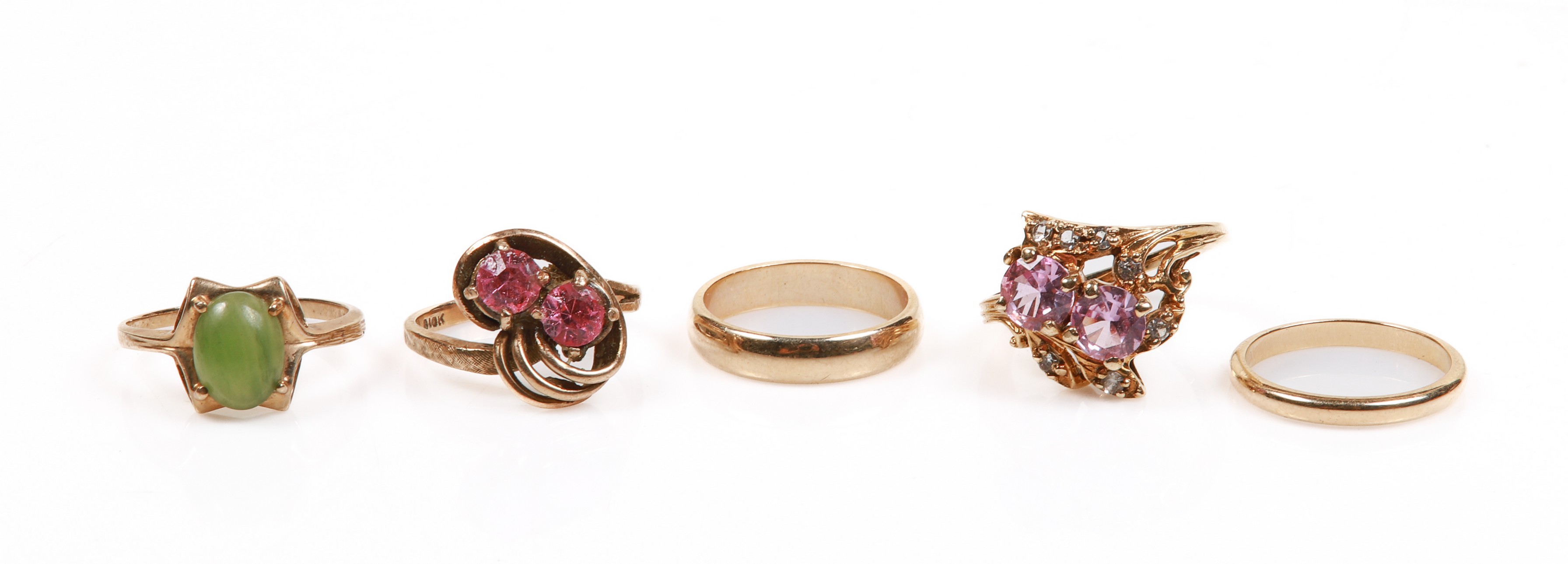 (5) Gold rings to include (2) 14K