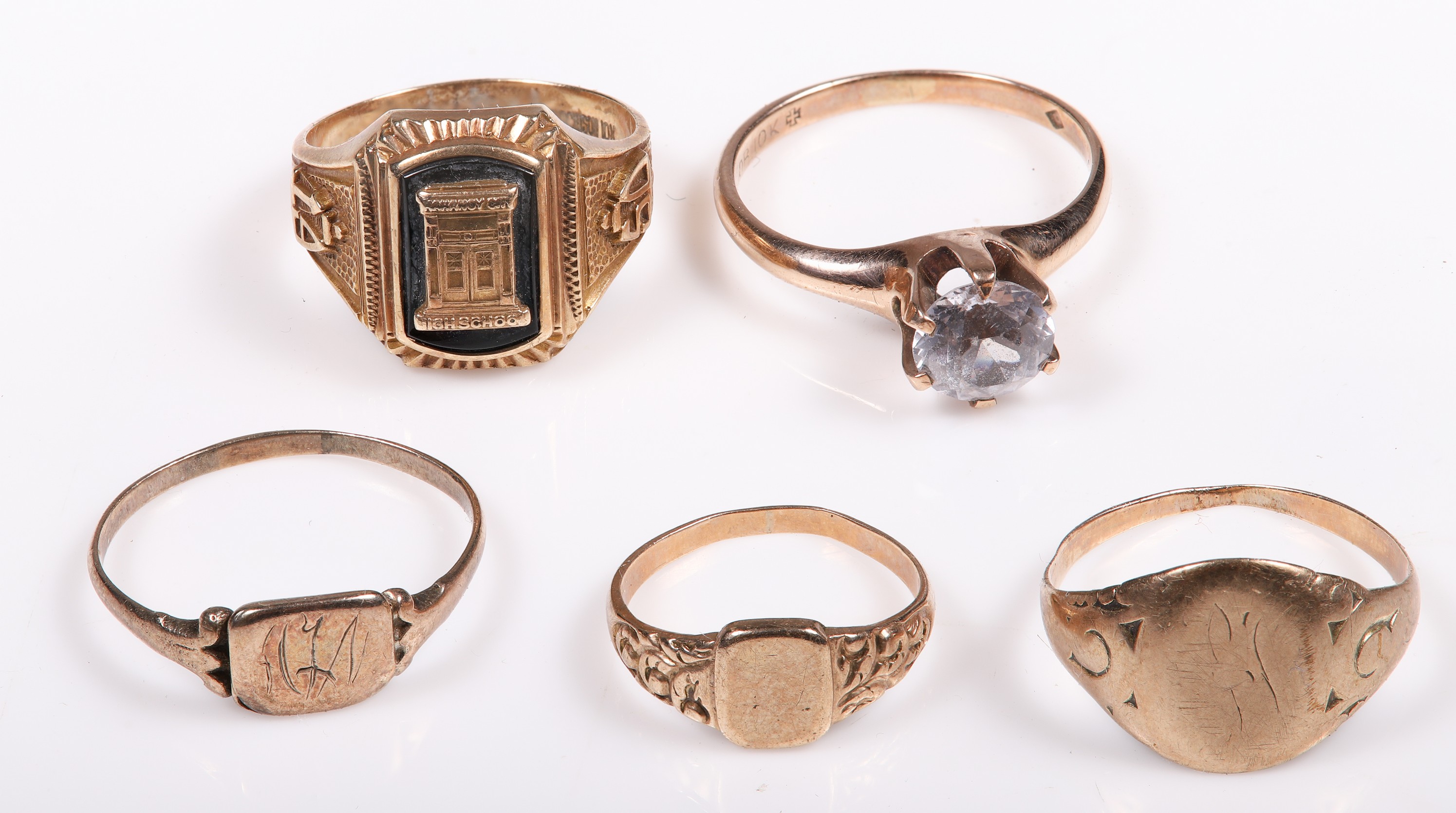 (5) Gold rings to include 10K