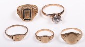 (5) Gold rings to include 10K