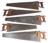 (5) H Disston & Sons hand saws
