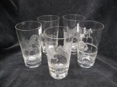 5 Heisey Glass ''Equestrian Si