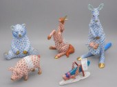 (5) HEREND FIGURINES, FISHNET