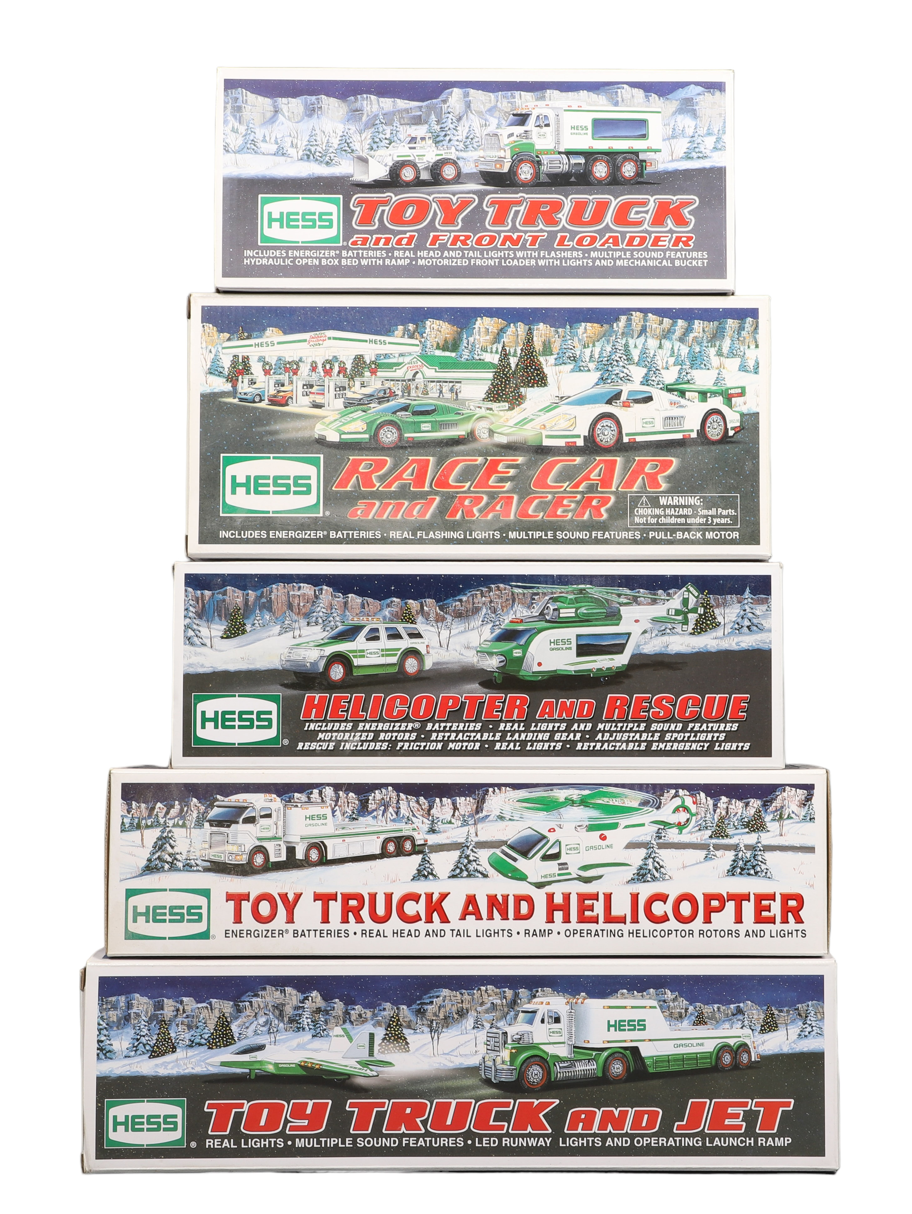 (5) Hess toy trucks, in original