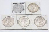 5 HIGH GRADE PRE-1900 MORGAN S