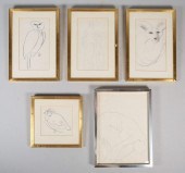 5 IRWIN STAVITSKY DRAWINGS ON