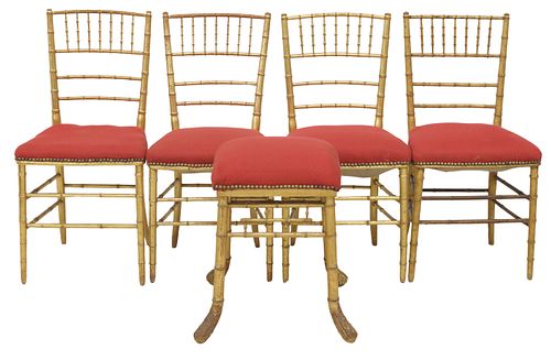 (5) ITALIAN CHIAVARI STYLE GILT