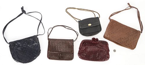 5 ITALIAN LEATHER BAGS, INCL. 4