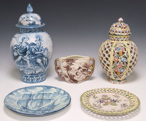 (5) ITALIAN MAJOLICA CHARGERS &AMP;