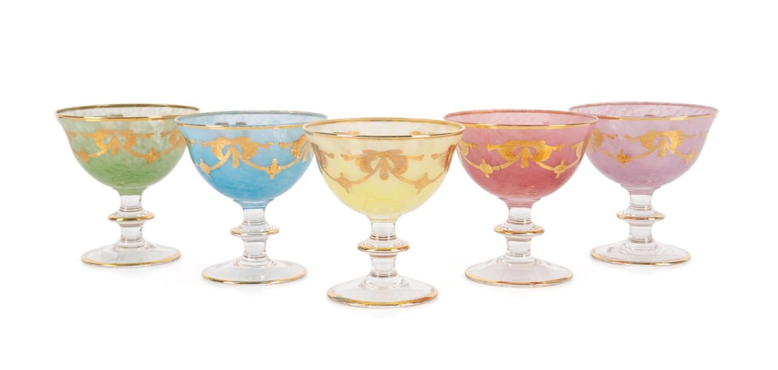 5 ITALIAN MULTI-COLOR GLASS &